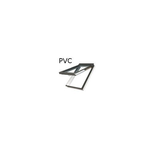 FAKRO - Fenêtre de toît à projection et rotation (PVC blanc & bois) PPP-V / PI / GO