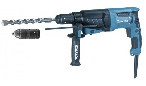 MAKITA - Marteau perforateur-burineur SDS-PLUS 800W 26mm en coffret + set de meches et burins + mandrin automatique