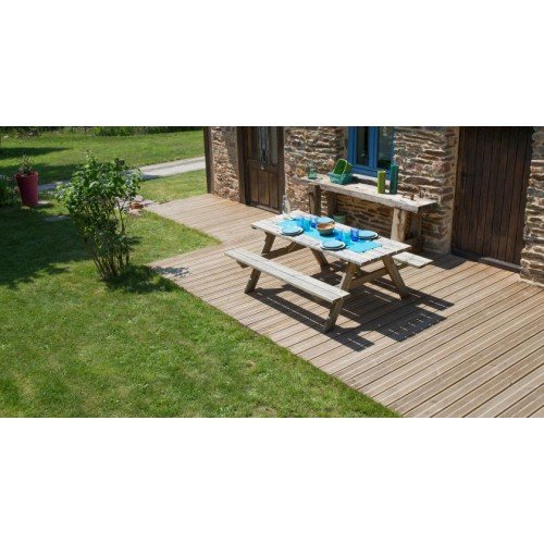 Lames de terrasse en PIN T4 Maron 27 x 145