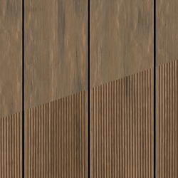BAMBOOTOUCH - DECKOOTOUCH TERRASSES MASSIVES COMPOSITE RECYCLÉ ( OLD BROWN DOUBLE FACE vieilli et rainuré double peigne )