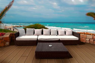 BAMBOOTOUCH - DECKOOTOUCH TERRASSES MASSIVES COMPOSITE RECYCLÉ ( DOPPIO ESPRESSO / CEYLON DOUBLE FACE lisse ) )