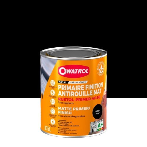 OWATROL - Anti rouille prim.finit. Mate Noir 0,75L - 766AA