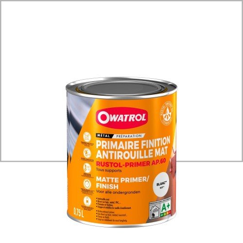 OWATROL - Anti rouille prim. finit. mate blanc 0,75L - 769AA
